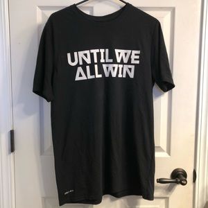 Nike T-Shirt Dri-Fit Until We Win | Mens Large | Black | Athletic fit